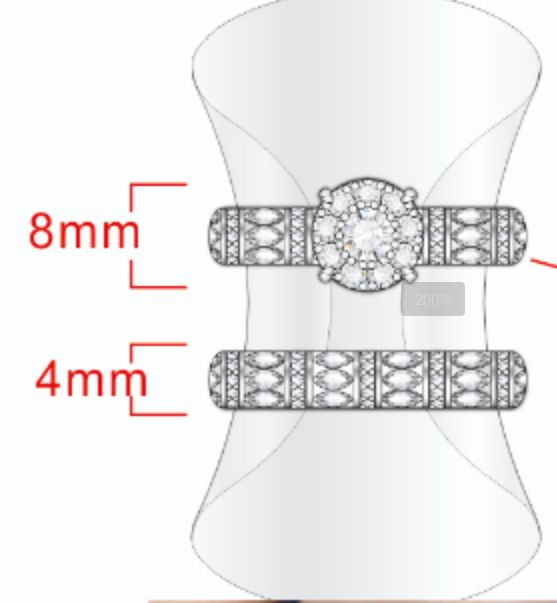 SJ59489, Ladies' Moissanite Ring, S925, Rhodium Plated, White, 6.61g