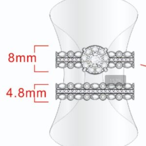 SJ59490, Ladies' Moissanite Ring, S925, Rhodium Plated, White, 5.35g