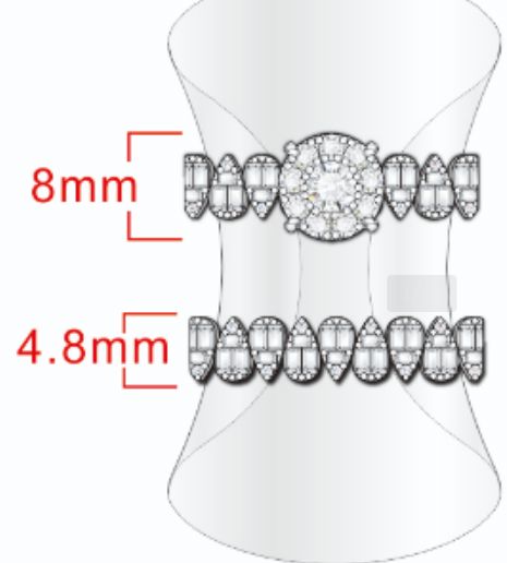 SJ59492, Ladies' Moissanite Ring, S925, Rhodium Plated, White, 5.54g