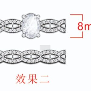 SJ59493, Ladies' Moissanite Ring, S925, Rhodium Plated, White, 5.23g