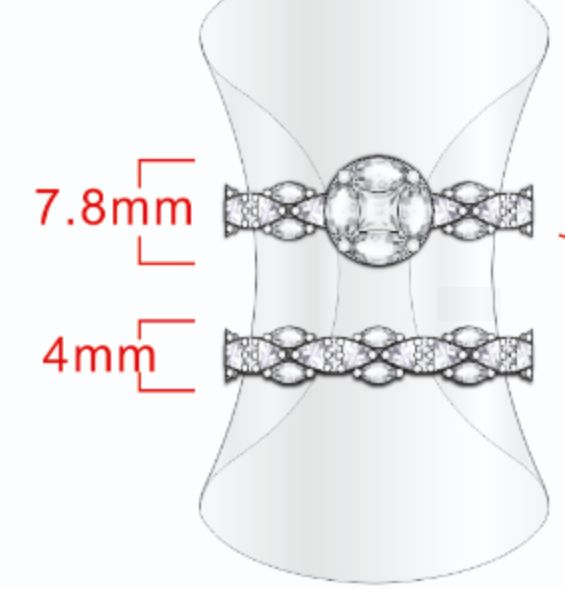SJ59494, Ladies' Moissanite Ring, S925, Rhodium Plated, White, 4.98g