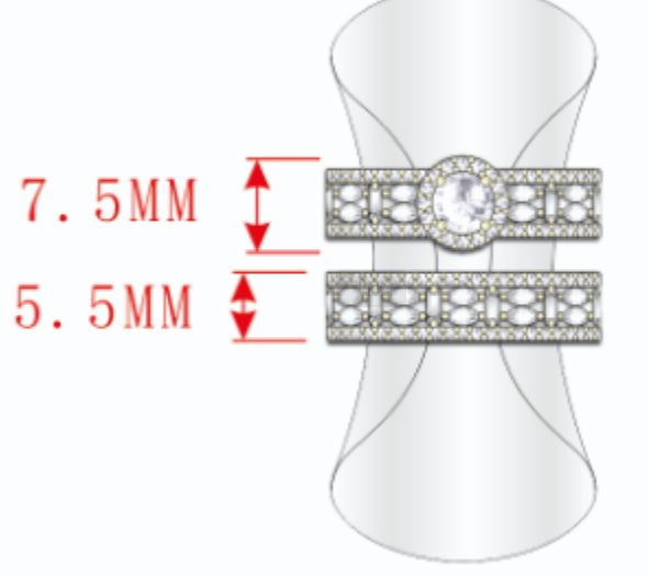 SJ59497, Ladies' Moissanite Ring, S925, Rhodium Plated, White, 7.77g