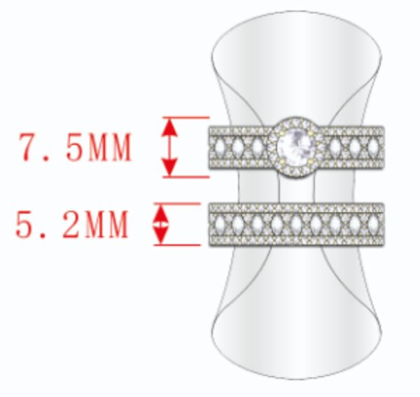 SJ59499, Ladies' Moissanite Ring, S925, Rhodium Plated, White, 6.83g