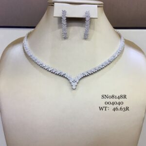 SN08148, Ladies' Moissanite Ring, S925, Rhodium Plated, White, 46.01g