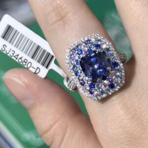 SJ34680, Ladies' Moissanite Ring, S925, Rhodium Plated, White, 5.93g