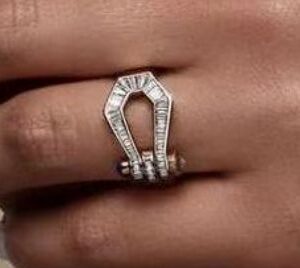 SJ59614, Ladies' Moissanite Ring, S925, Rhodium Plated, White, 4.49g
