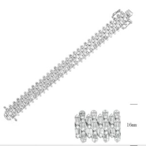 SB15055, Ladies' Moissanite Ring, S925, Rhodium Plated, White, 34.18g