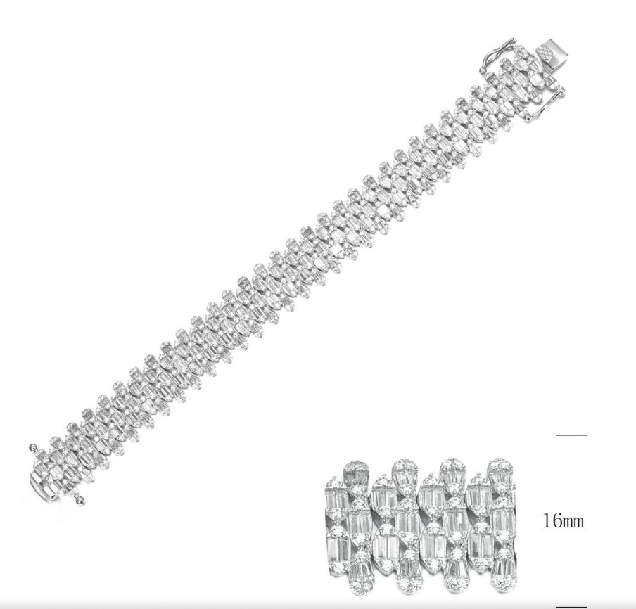 SB15055, Ladies' Moissanite Ring, S925, Rhodium Plated, White, 34.18g