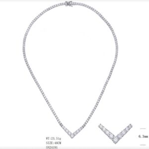 SN24191, Ladies' Moissanite Ring, S925, Rhodium Plated, White, 24.8g