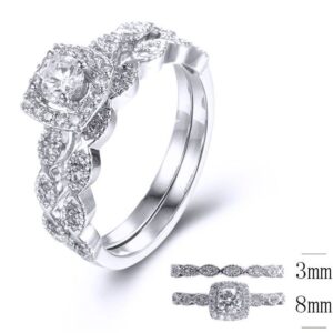 SJ36959, Ladies' Moissanite Ring, S925, Rhodium Plated, White, 3.38g