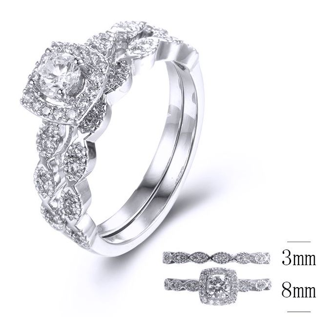 SJ36959, Ladies' Moissanite Ring, S925, Rhodium Plated, White, 3.38g