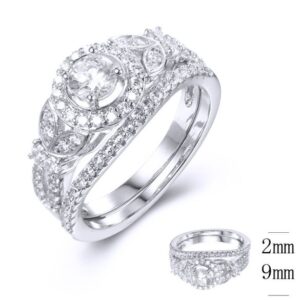 SJ36962, Ladies' Moissanite Ring, S925, Rhodium Plated, White, 4.6g