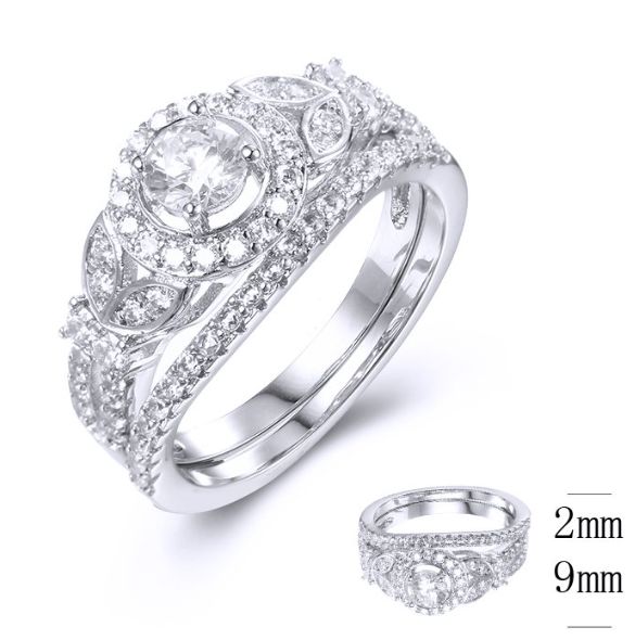 SJ36962, Ladies' Moissanite Ring, S925, Rhodium Plated, White, 4.6g