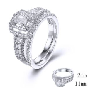 SJ36949, Ladies' Moissanite Ring, S925, Rhodium Plated, White, 4.57g