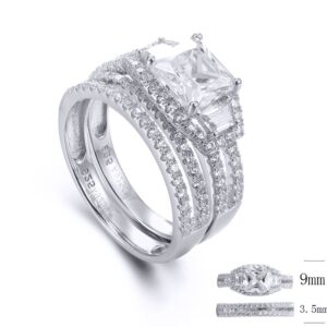 SJ33662, Ladies' Moissanite Ring, S925, Rhodium Plated, White, 4.88g