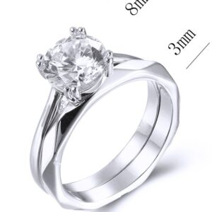 SJ38743, Ladies' Moissanite Ring, S925, Rhodium Plated, White, 4.99g