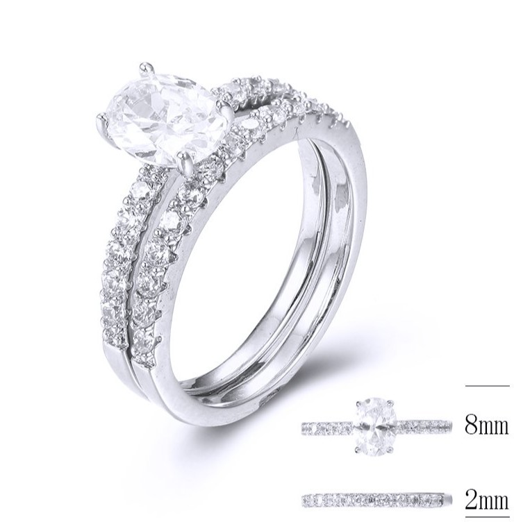 SJ36946, Ladies' Moissanite Ring, S925, Rhodium Plated, White, 4.74g