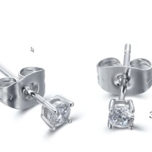 SE16900莫桑, Ladies' Moissanite Ring, S925, Rhodium Plated, White, 0.51g