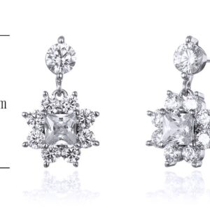 SE25281莫桑, Ladies' Moissanite Ring, S925, Rhodium Plated, White, 2.59g