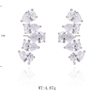 SE44369莫桑, Ladies' Moissanite Ring, S925, Rhodium Plated, White, 4.41g
