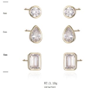 SE56702莫桑, Ladies' Moissanite Ring, S925, Rhodium Plated, White, 2.75g