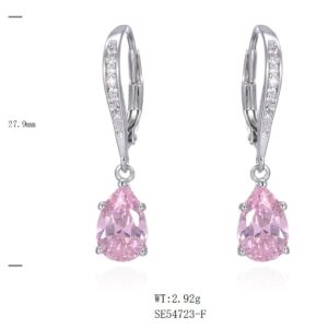 SE54723莫桑, Ladies' Moissanite Ring, S925, Rhodium Plated, White, 2.49g