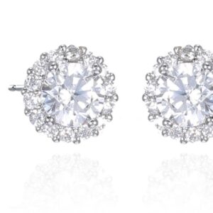 SE43898莫桑, Ladies' Moissanite Ring, S925, Rhodium Plated, White, 1.4g