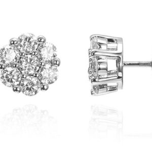 SE42809莫桑, Ladies' Moissanite Ring, S925, Rhodium Plated, White, 2.09g