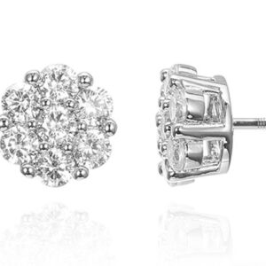 SE42808莫桑, Ladies' Moissanite Ring, S925, Rhodium Plated, White, 1.59g