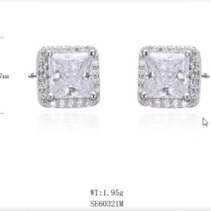 SE60321莫桑, Ladies' Moissanite Ring, S925, Rhodium Plated, White, 1.69g