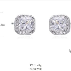 SE60322莫桑, Ladies' Moissanite Ring, S925, Rhodium Plated, White, 1.34g