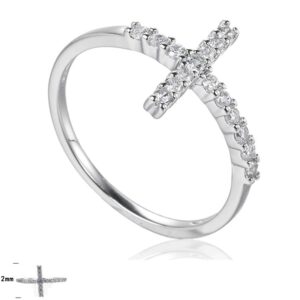 SJ23345莫桑, Ladies' Moissanite Ring, S925, Rhodium Plated, White, 1.15g