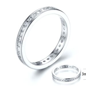 SJ28910莫桑, Ladies' Moissanite Ring, S925, Rhodium Plated, White, 2.44g