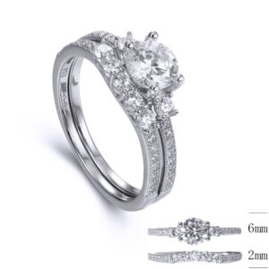 SJ34872莫桑, Ladies' Moissanite Ring, S925, Rhodium Plated, White, 2.89g