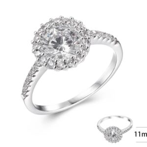 SJ40899莫桑, Ladies' Moissanite Ring, S925, Rhodium Plated, White, 2.16g