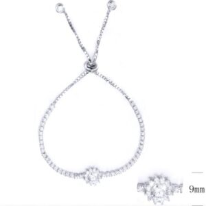 SB10459莫桑, Ladies' Moissanite Ring, S925, Rhodium Plated, White, 4.43g