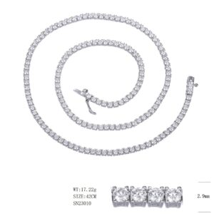 SN23010莫桑, Ladies' Moissanite Ring, S925, Rhodium Plated, White, 17.99g
