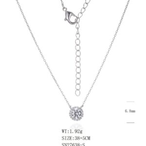 SN27638莫桑, Ladies' Moissanite Ring, S925, Rhodium Plated, White, 2.21g