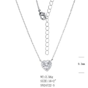 SN24722莫桑, Ladies' Moissanite Ring, S925, Rhodium Plated, White, 2.46g