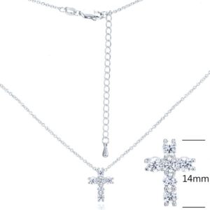 SN05509莫桑, Ladies' Moissanite Necklace, S925, Rhodium Plated, White, 2.57g