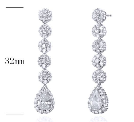 SE26953, Ladies' Moissanite Ring, S925, Rhodium Plated, White, 3.61g