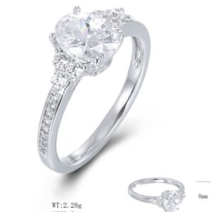 SJ51399, Ladies' Moissanite Ring, S925, Rhodium Plated, White, 2.62g