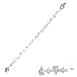 SB14921, Ladies' Moissanite Ring, S925, Rhodium Plated, White, 9.71g