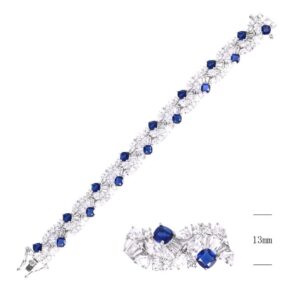 SB14201, Ladies' Moissanite Bracelet, S925, Rhodium Plated, White, 27.53g