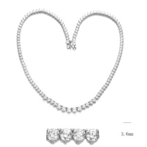 SN17011-单项链, Ladies' Moissanite Ring, S925, Rhodium Plated, White, 21.89g