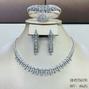 SN17587, Ladies' Moissanite Ring, S925, Rhodium Plated, White, 49.05g
