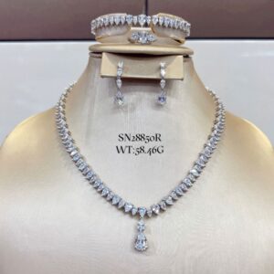 SN28850, Ladies' Moissanite Ring, S925, Rhodium Plated, White, 58.46g