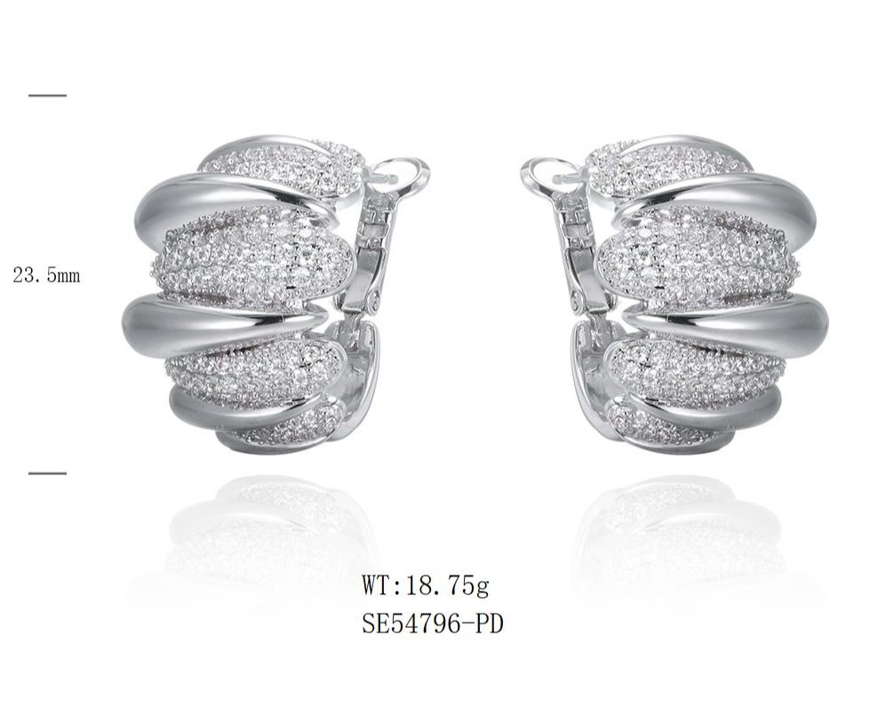 SE54796, Ladies' Moissanite Ring, S925, Rhodium Plated, White, 20.24g