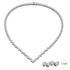 SN06434-单项链, Ladies' Moissanite Ring, S925, Rhodium Plated, White, 25.14g