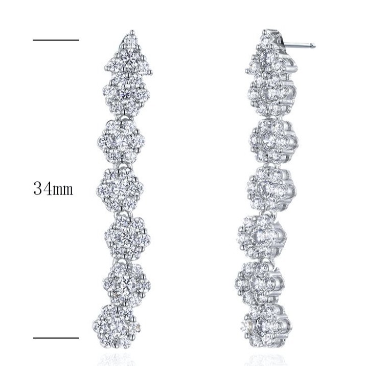 SE20161, Ladies' Moissanite Ring, S925, Rhodium Plated, White, 4.06g